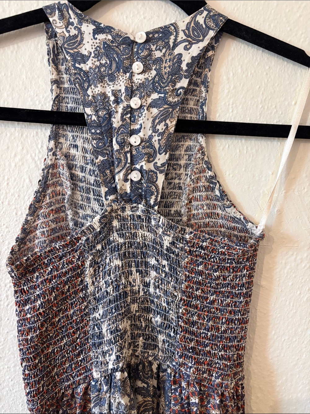 Japna Mixed Floral Halter Maxi Dress in Blue and Brown - Picture 7 of 13